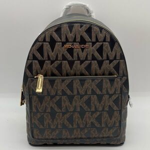 MICHAEL Michael Kors Adina Medium Backpack Black/Brown Signature Logo